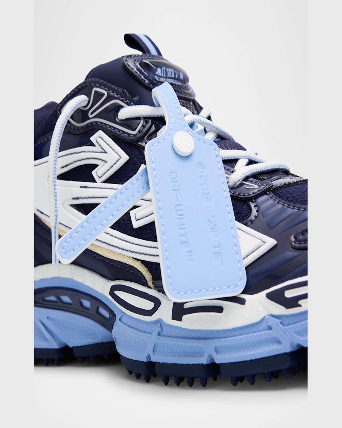 Off-white Be Right Back Mesh Sneakers In Navy Blue - Dusty Blue