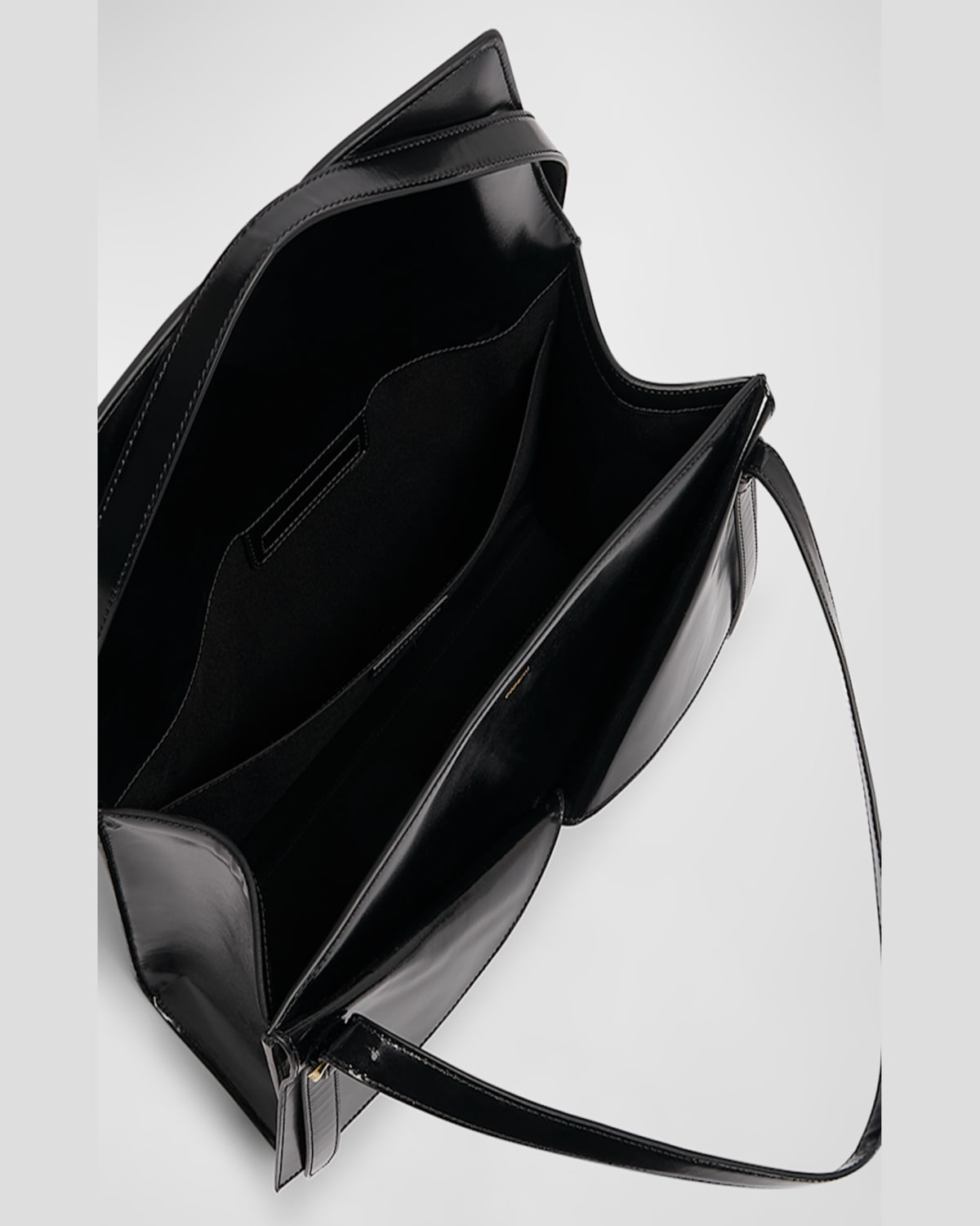 Coperni Gloss Rigid Belt Leather Shoulder Bag In Black