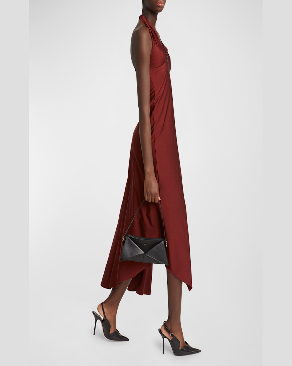Coperni Belt Baguette Leather Shoulder Bag In Black