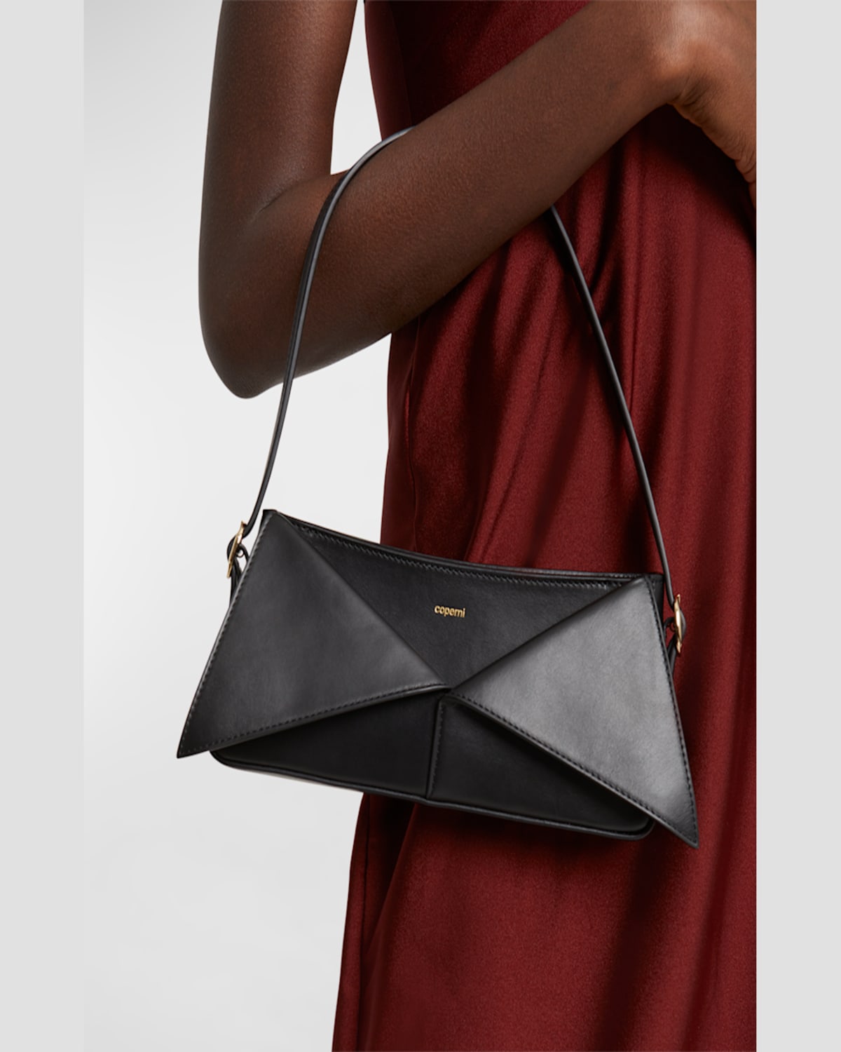 Coperni Belt Baguette Leather Shoulder Bag In Black