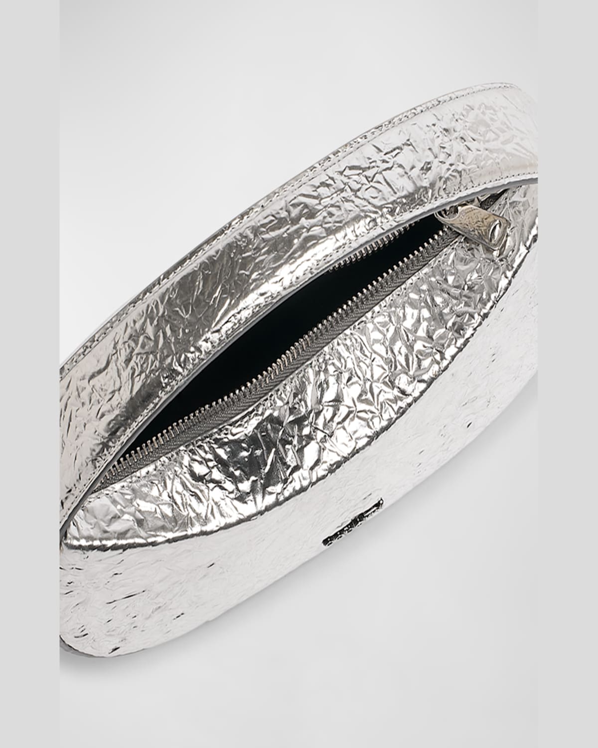 Coperni Swipe Small Foil Leather Top-handle Bag In Silver