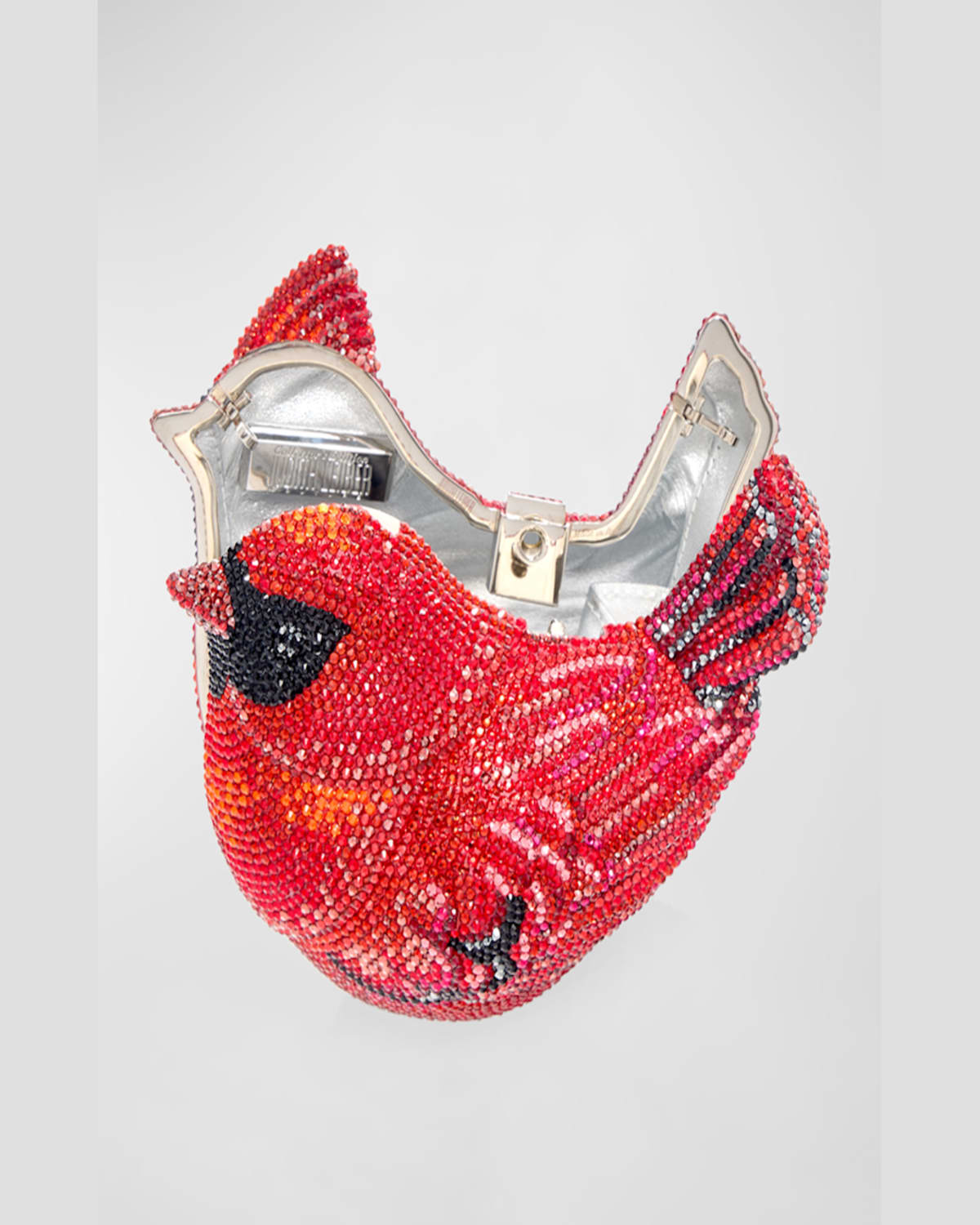 Shop Judith Leiber Cardinal Bird Minaudiere In Silver