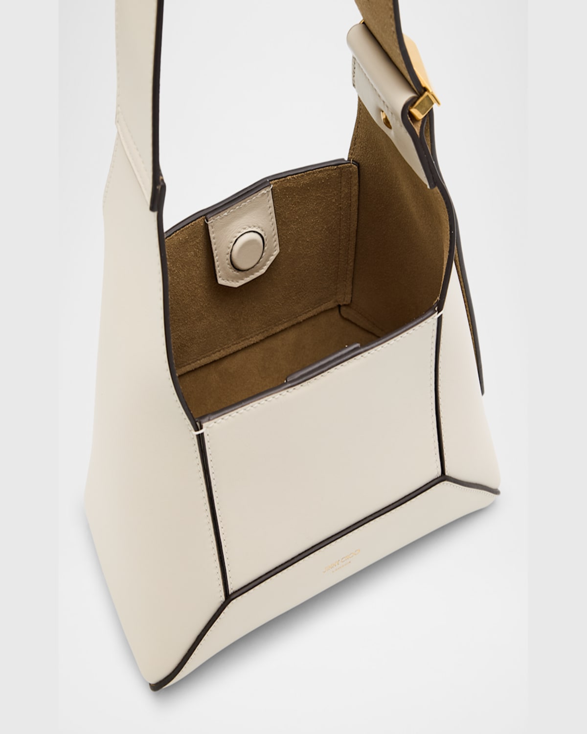 Jimmy Choo Small Diamond Hobo Leather Shoulder Bag In Lattegold