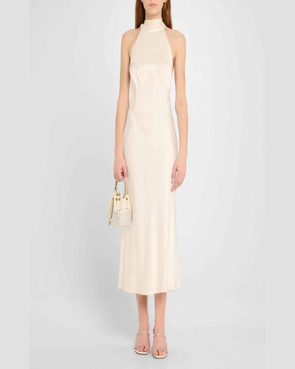 Jimmy Choo Bon Bon Embellished Top-handle Bag In Ivorycrystal