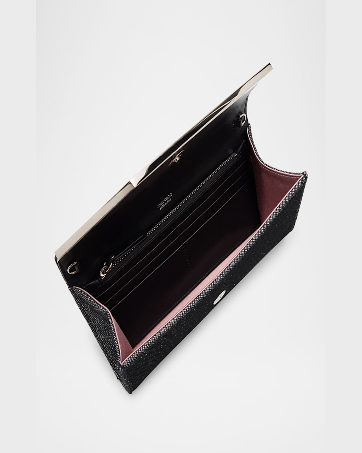 Jimmy Choo Emmie Glitter Clutch Bag In Cosmo