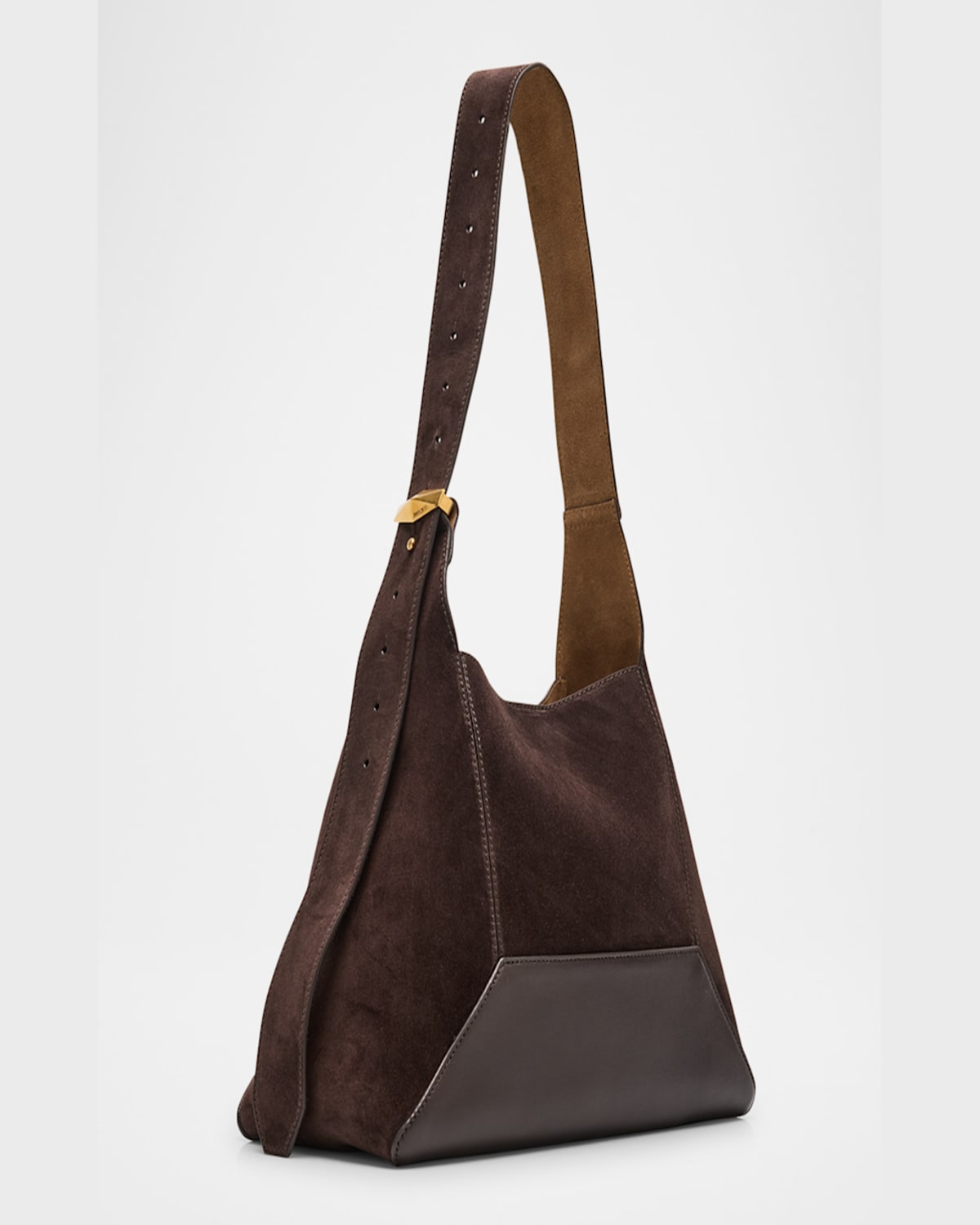 Jimmy Choo Medium Diamond Suede Leather Shoulder Bag In Brown Suede
