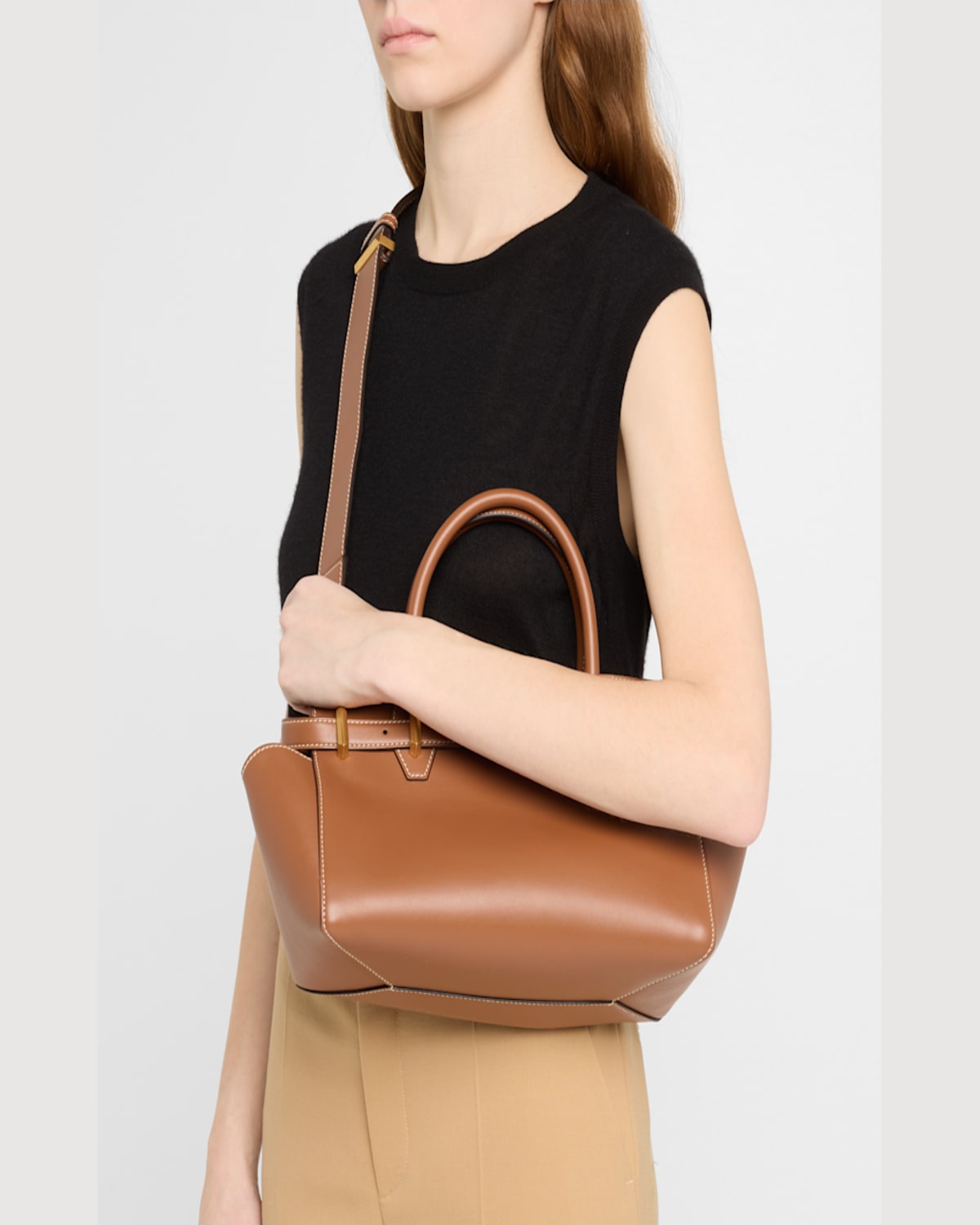 Jimmy Choo Small Diamond Belted Leather Top-handle Bag In Tanecrugold