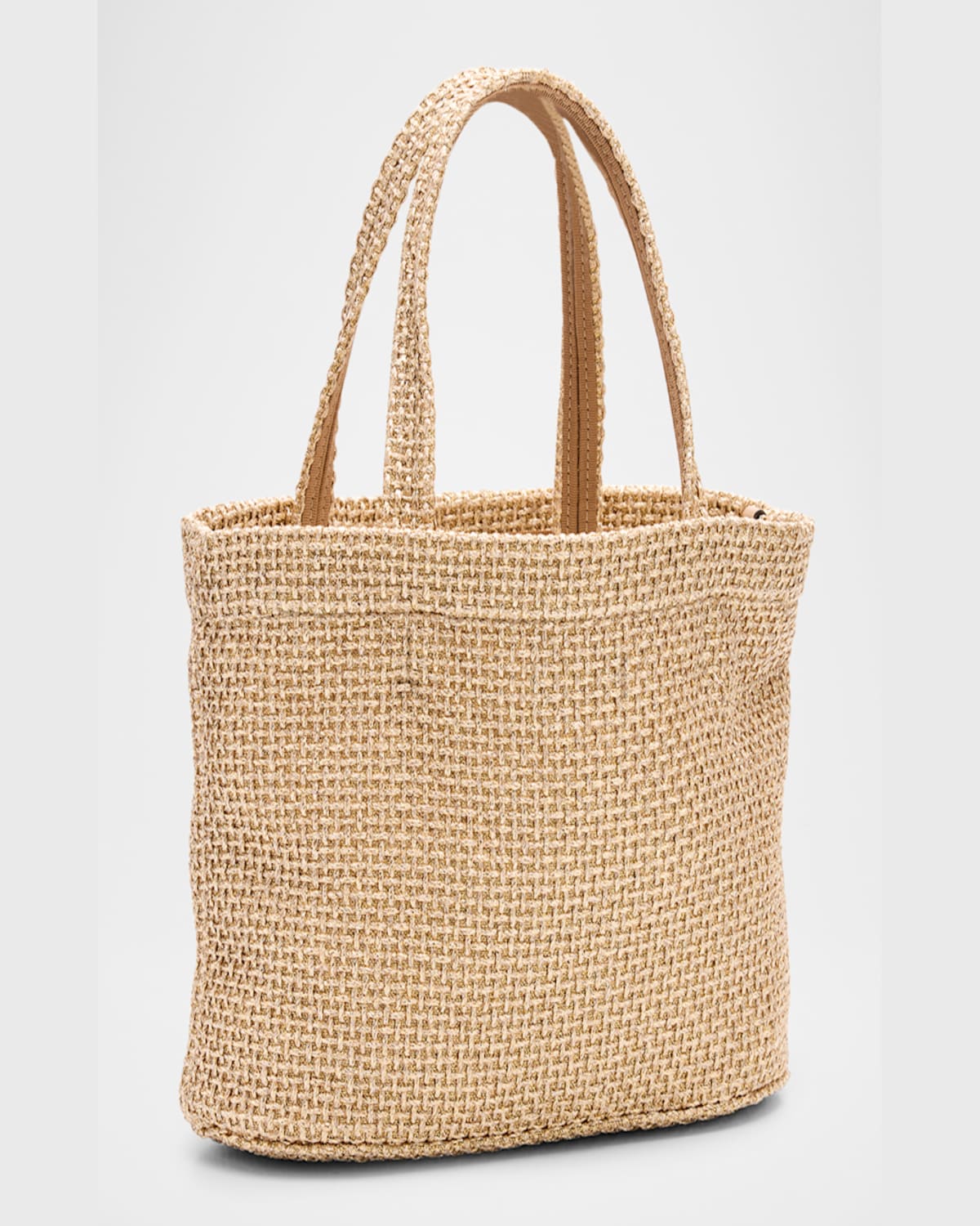 Jimmy Choo Mini Metallic Raffia Beach Tote Bag In Gold