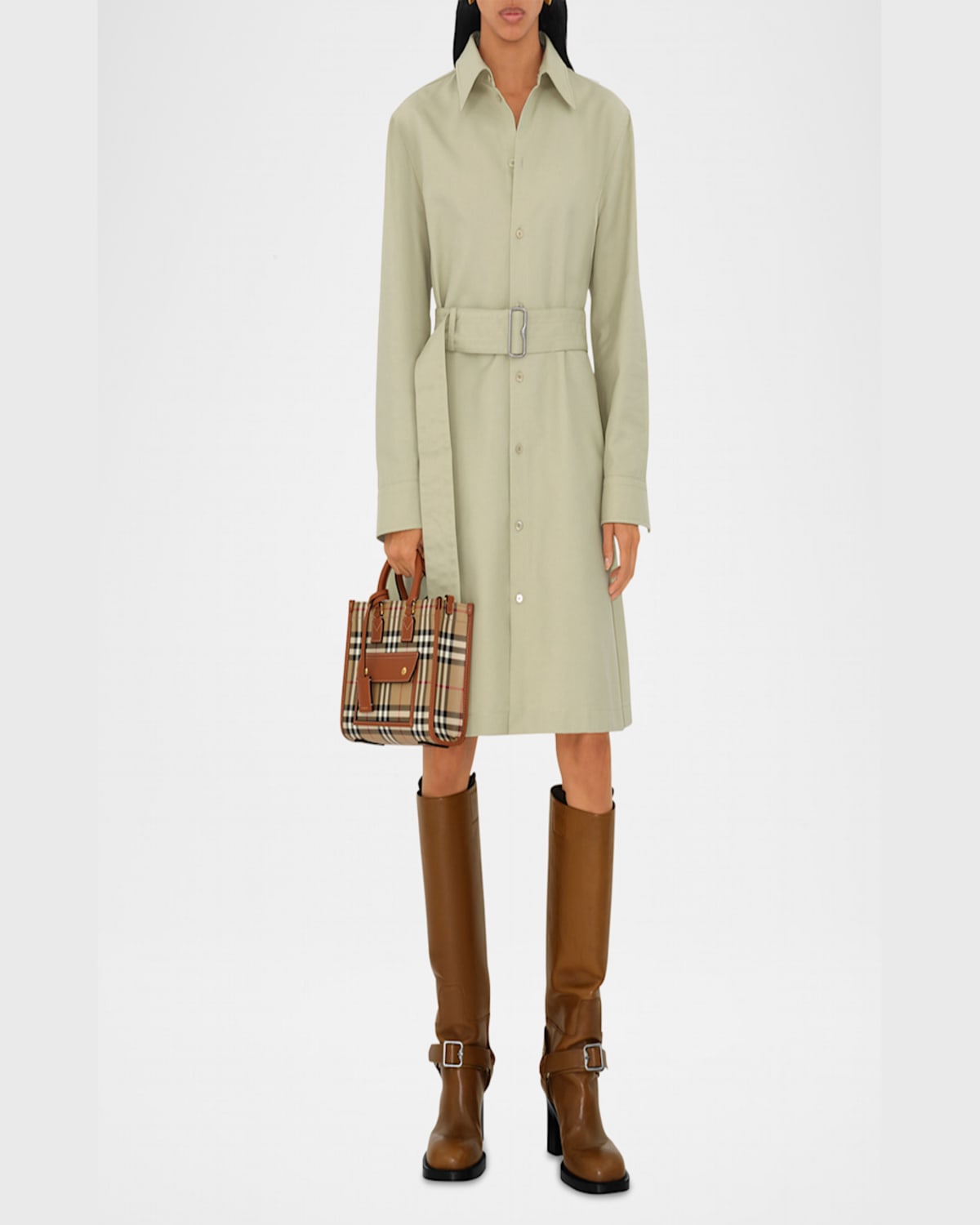 Burberry Freya Check Tote Bag In Vintage Check Briar Brown