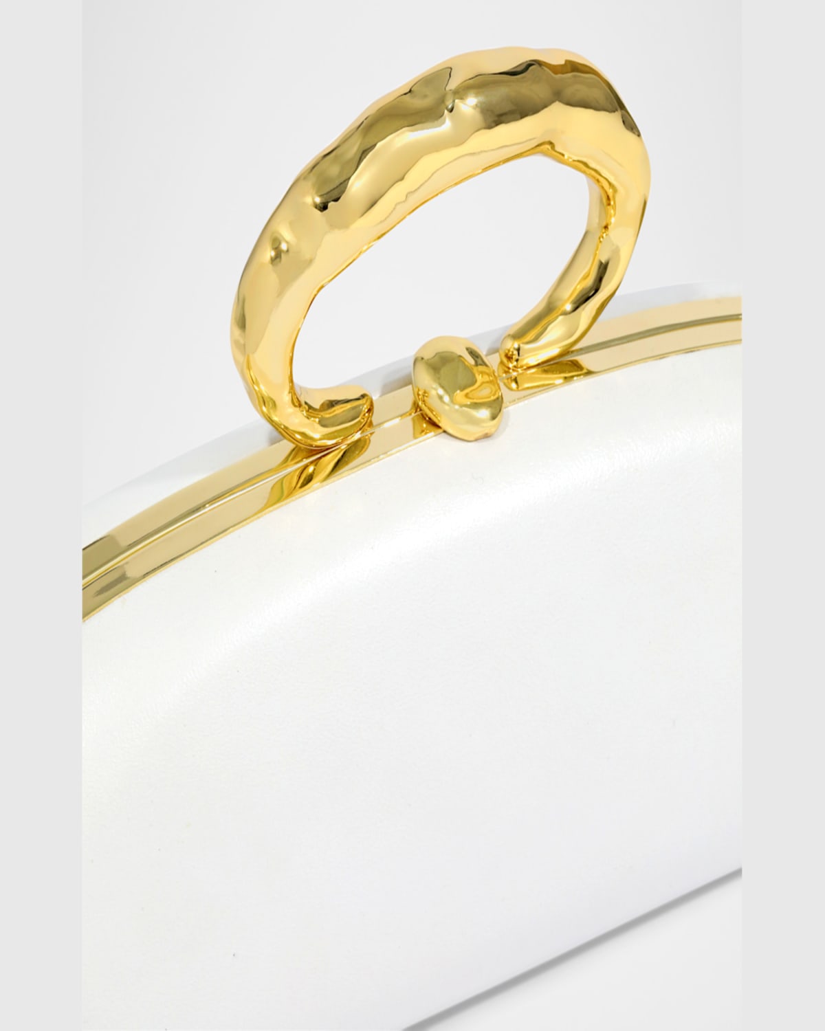 ALEXIS BITTAR MOLTEN RING BULLET LEATHER CLUTCH BAG 