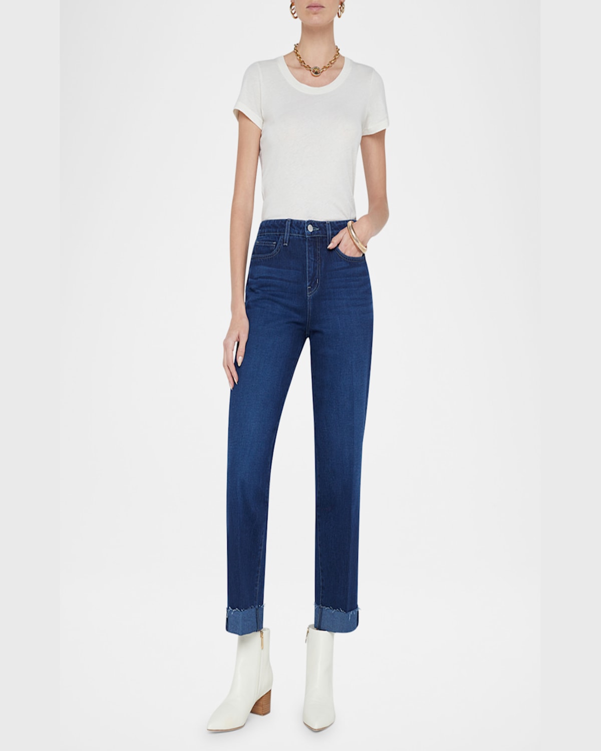 L Agence Maribel High-rise Straight Cuffed Jeans In Fontana