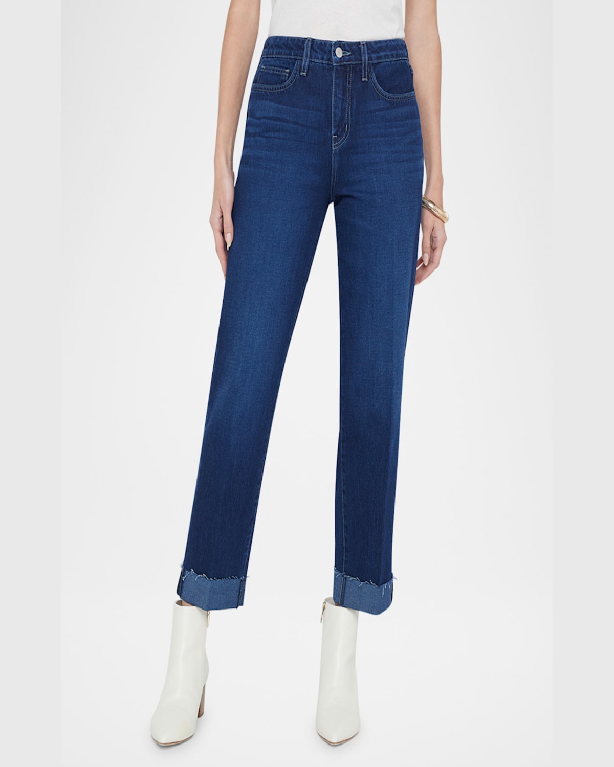L Agence Maribel High-rise Straight Cuffed Jeans In Fontana