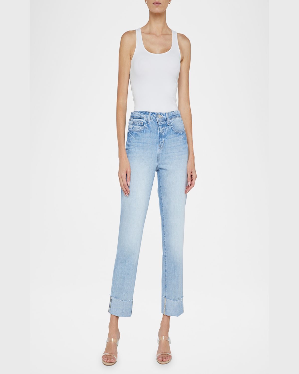 L Agence Maribel High-rise Straight Cuffed Jeans In Fontana