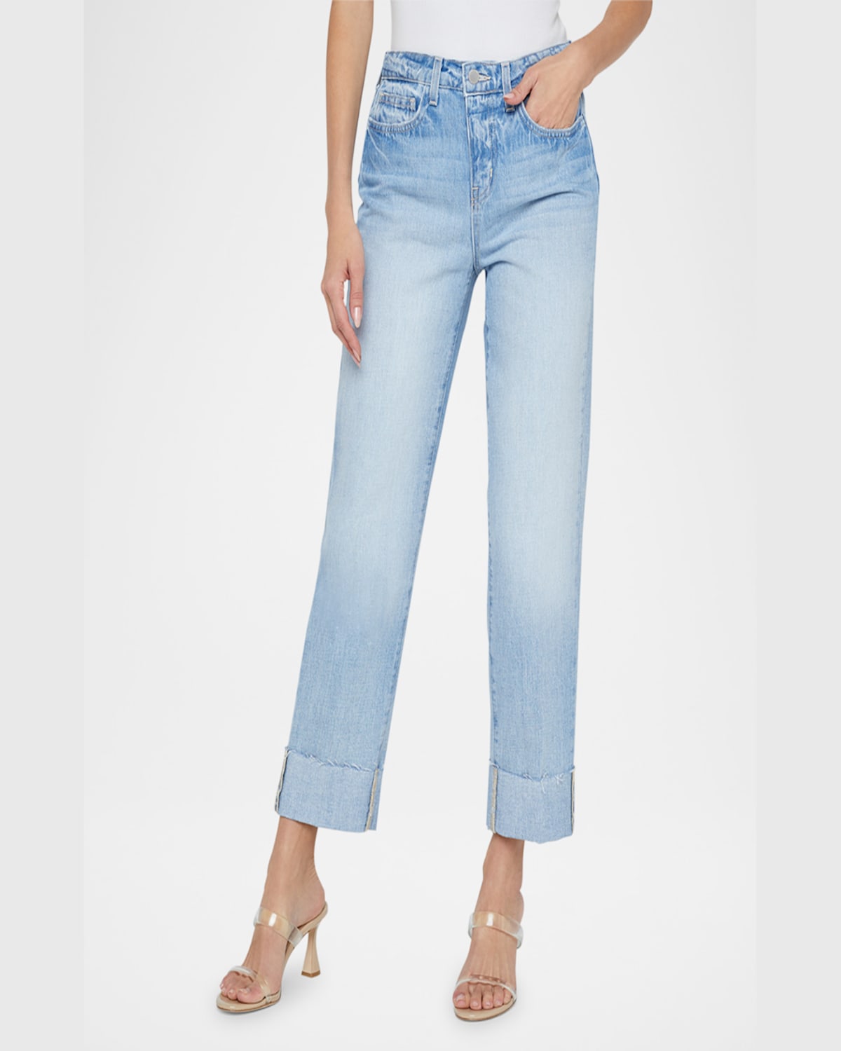 L Agence Maribel High-rise Straight Cuffed Jeans In Fontana