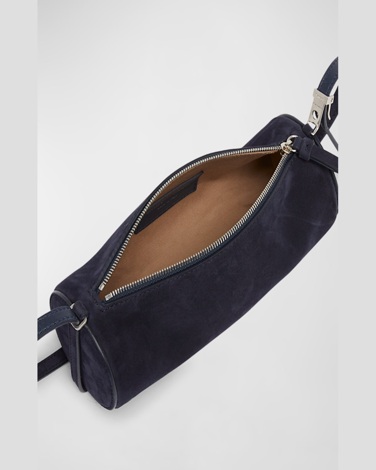Proenza Schouler Silo Zip Suede & Leather Shoulder Bag In Deep Navy