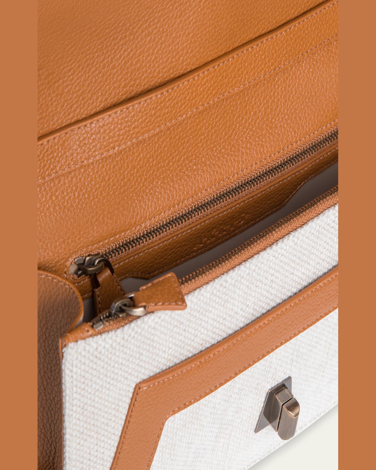 AKRIS ANOUK CITY CANVAS & LEATHER CROSSBODY BAG 