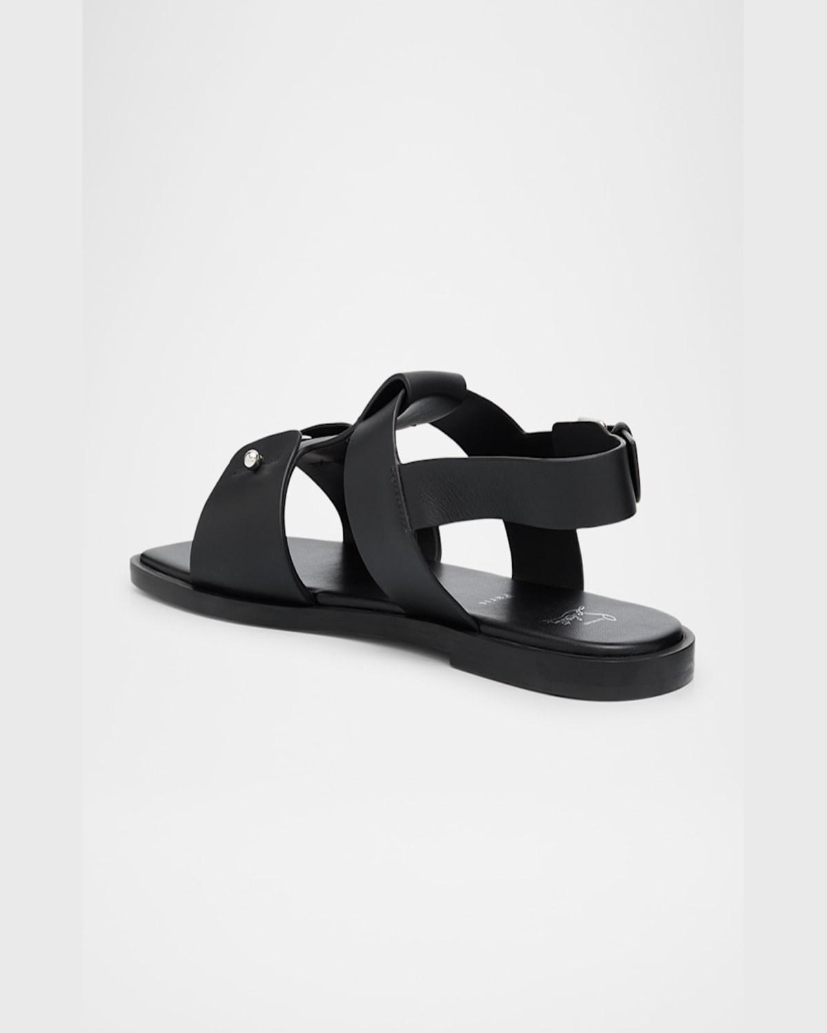 Christian Louboutin Chambeliss Sandal Flats In Black Leather In Black
