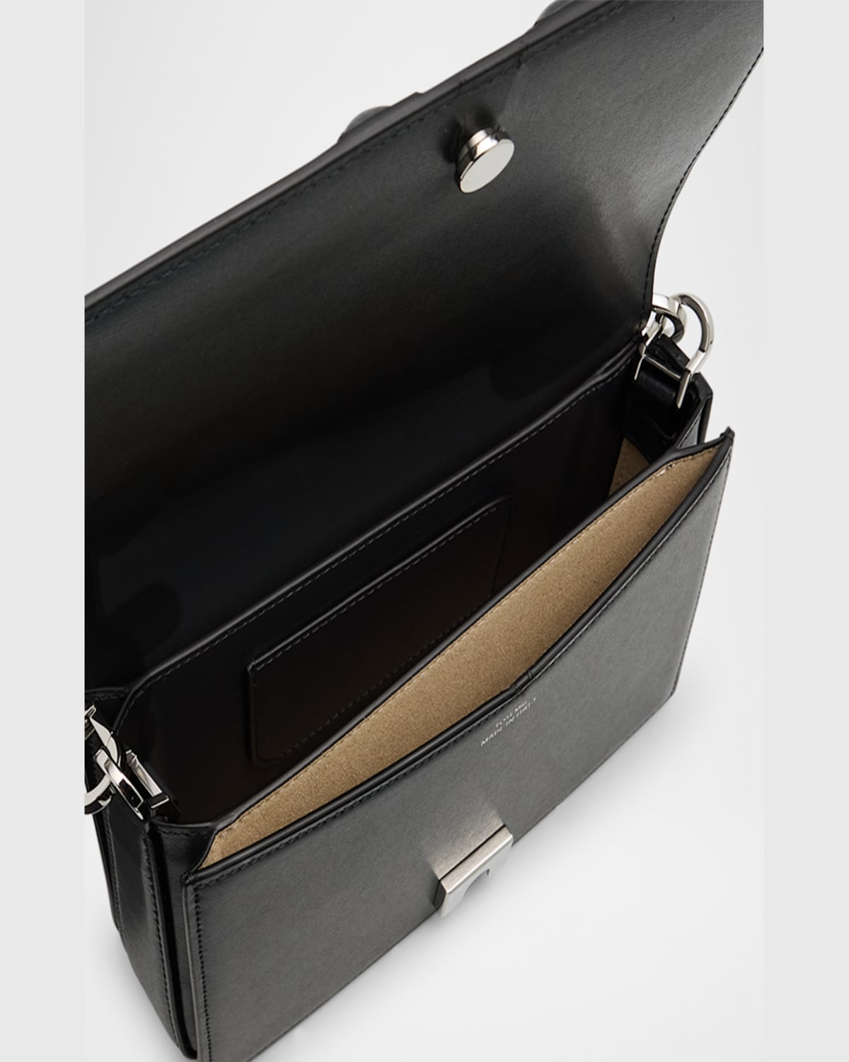 Totême Mini T-flap Leather Clutch Bag In Shark