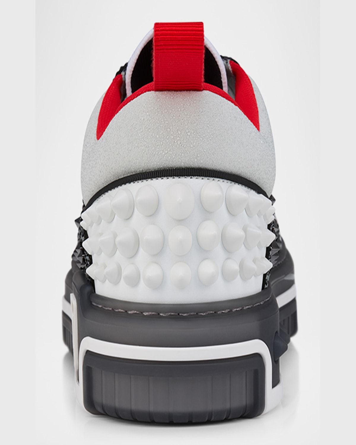 Christian Louboutin Low Top Sneakers With Signature Red Sole In White Black