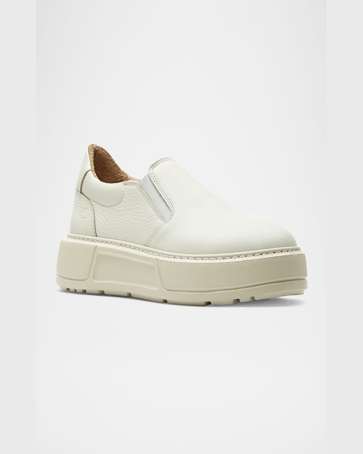 La Canadienne Virginia Leather Slip-on Sneakers In Off White