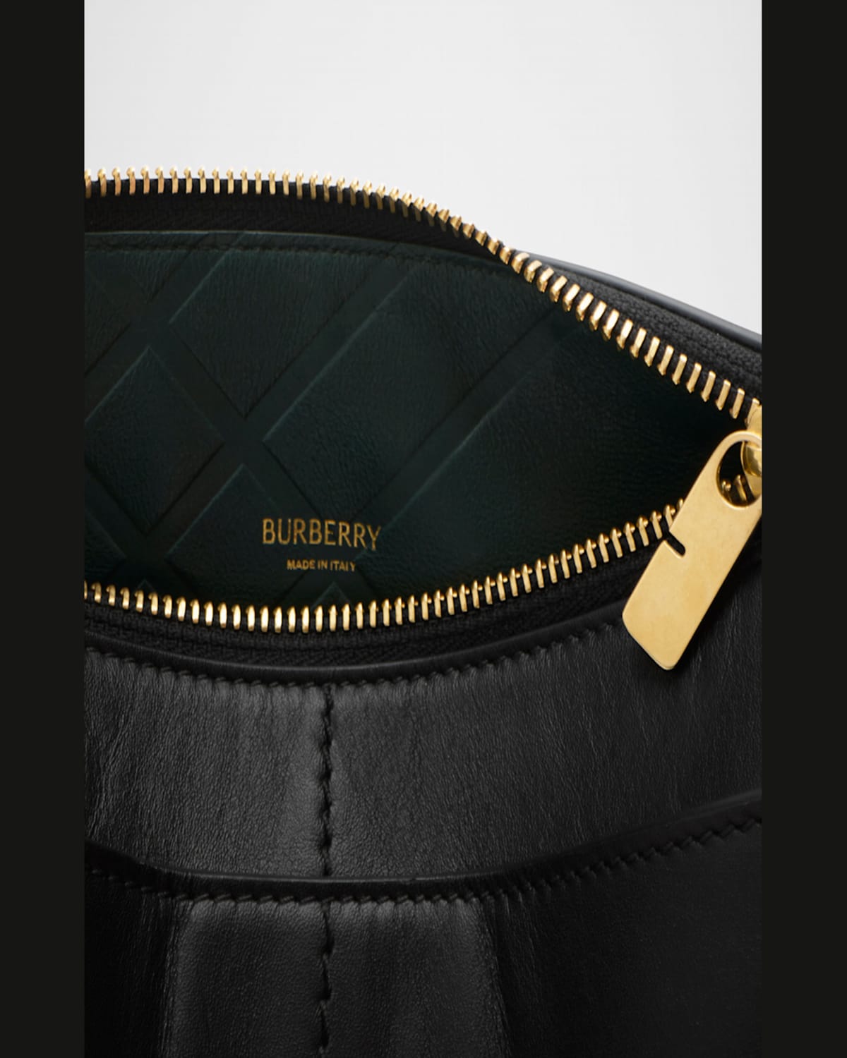 Burberry Snip Zip Leather Crossbody Bag In Black