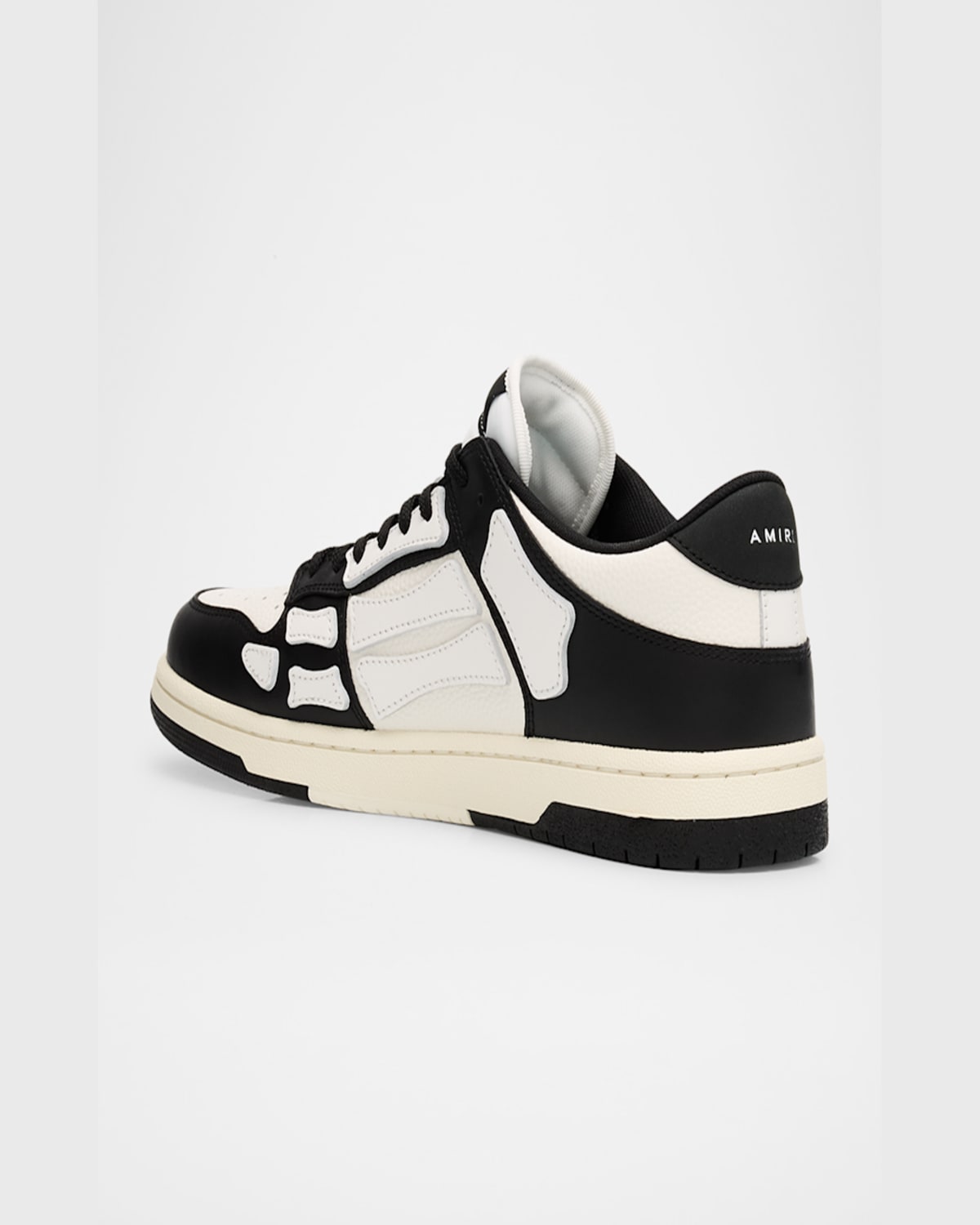Amiri Multicolor Leather And Fabric Bandana Denim Skel Sneakers In Black/white