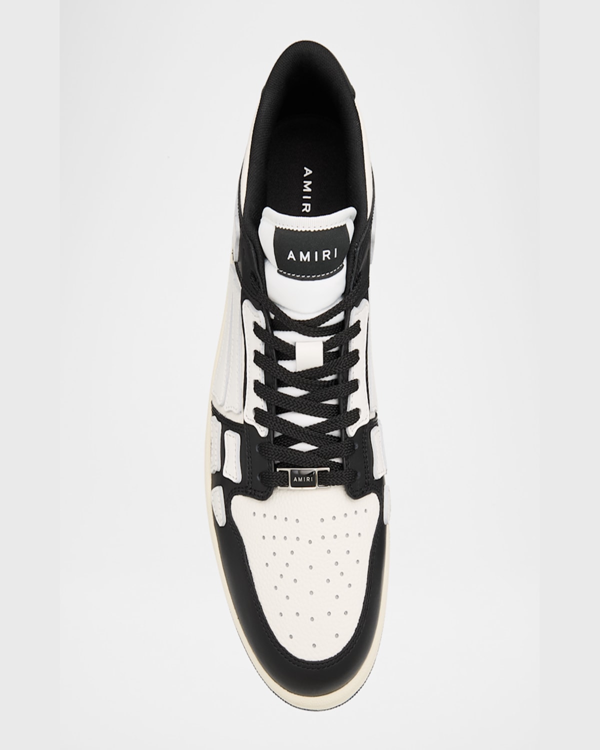 Amiri Multicolor Leather And Fabric Bandana Denim Skel Sneakers In Black/white