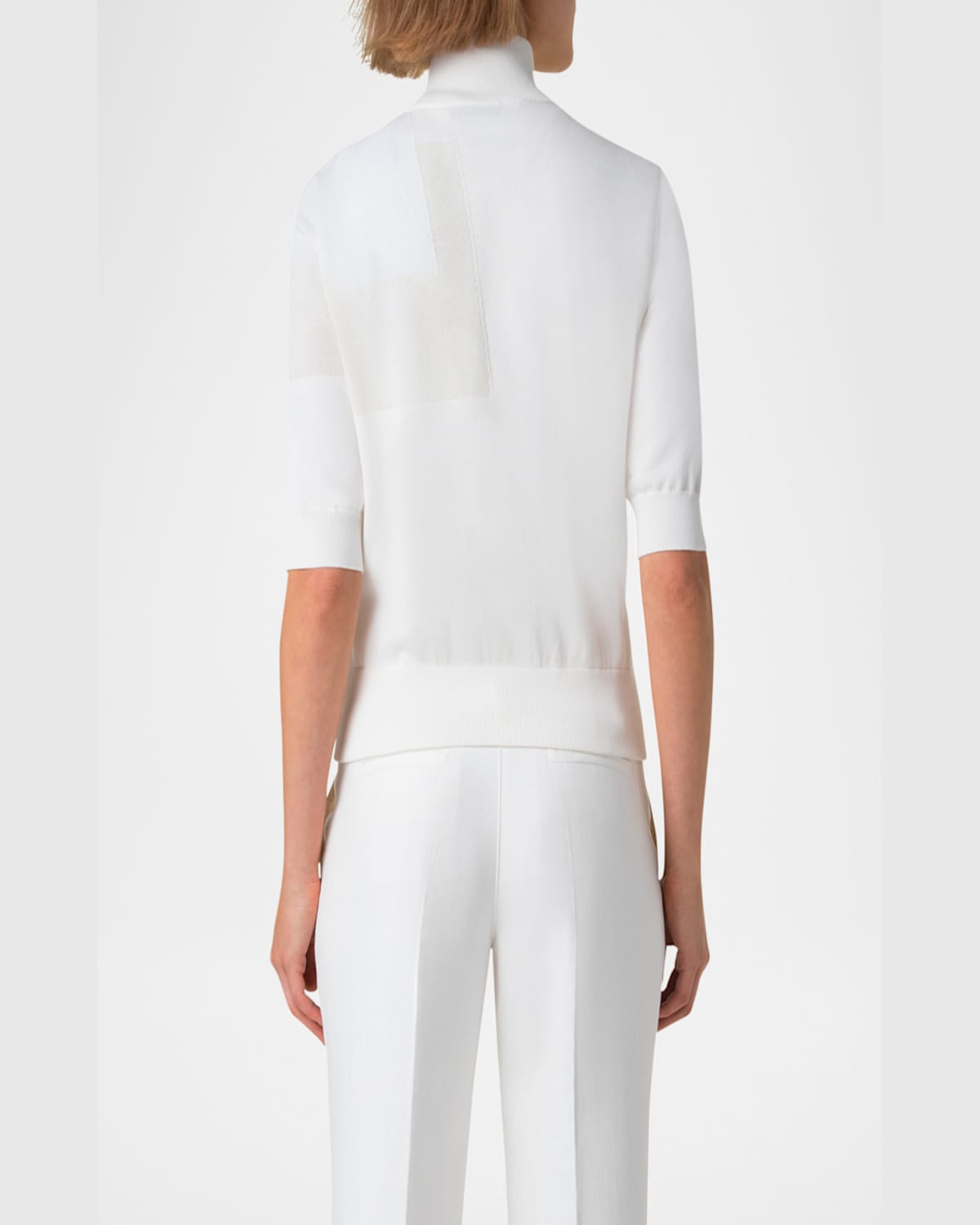 Akris Trapeze Rayonnant Jacquard Full Zip Cardigan In Ecru