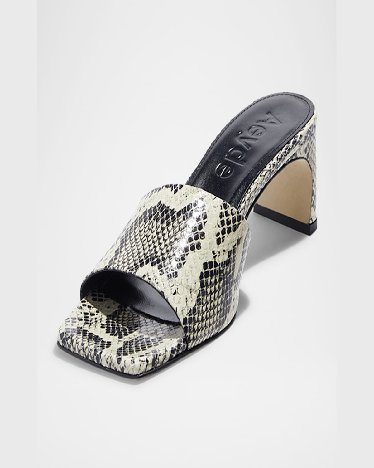 Aeyde Jeanie Snake-embossed Mule Sandals