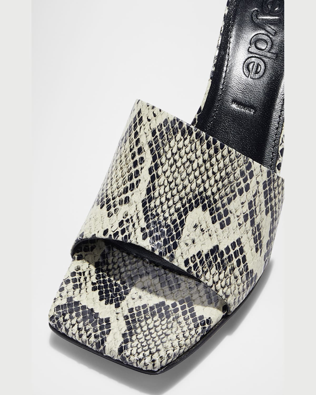 Aeyde Jeanie Snake-embossed Mule Sandals