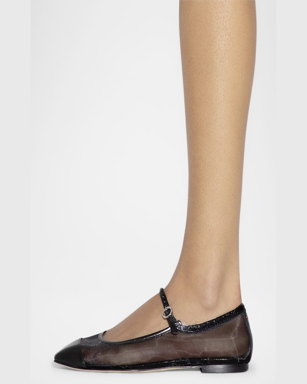 Aeyde Uma Mesh Leather Mary Jane Flats