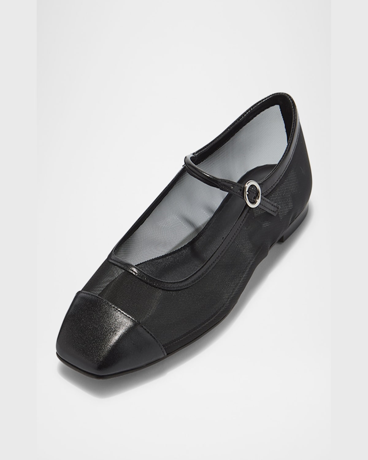 Aeyde Uma Mesh Leather Mary Jane Flats
