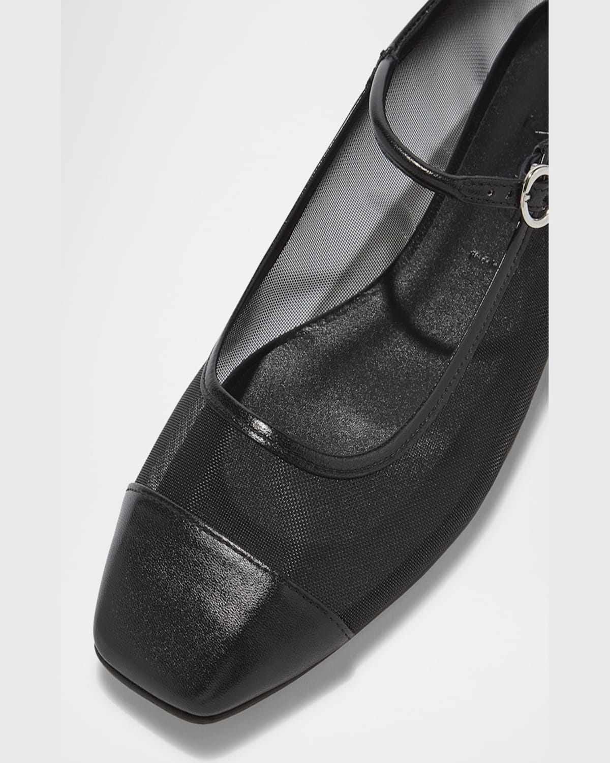 Aeyde Uma Mesh Leather Mary Jane Flats