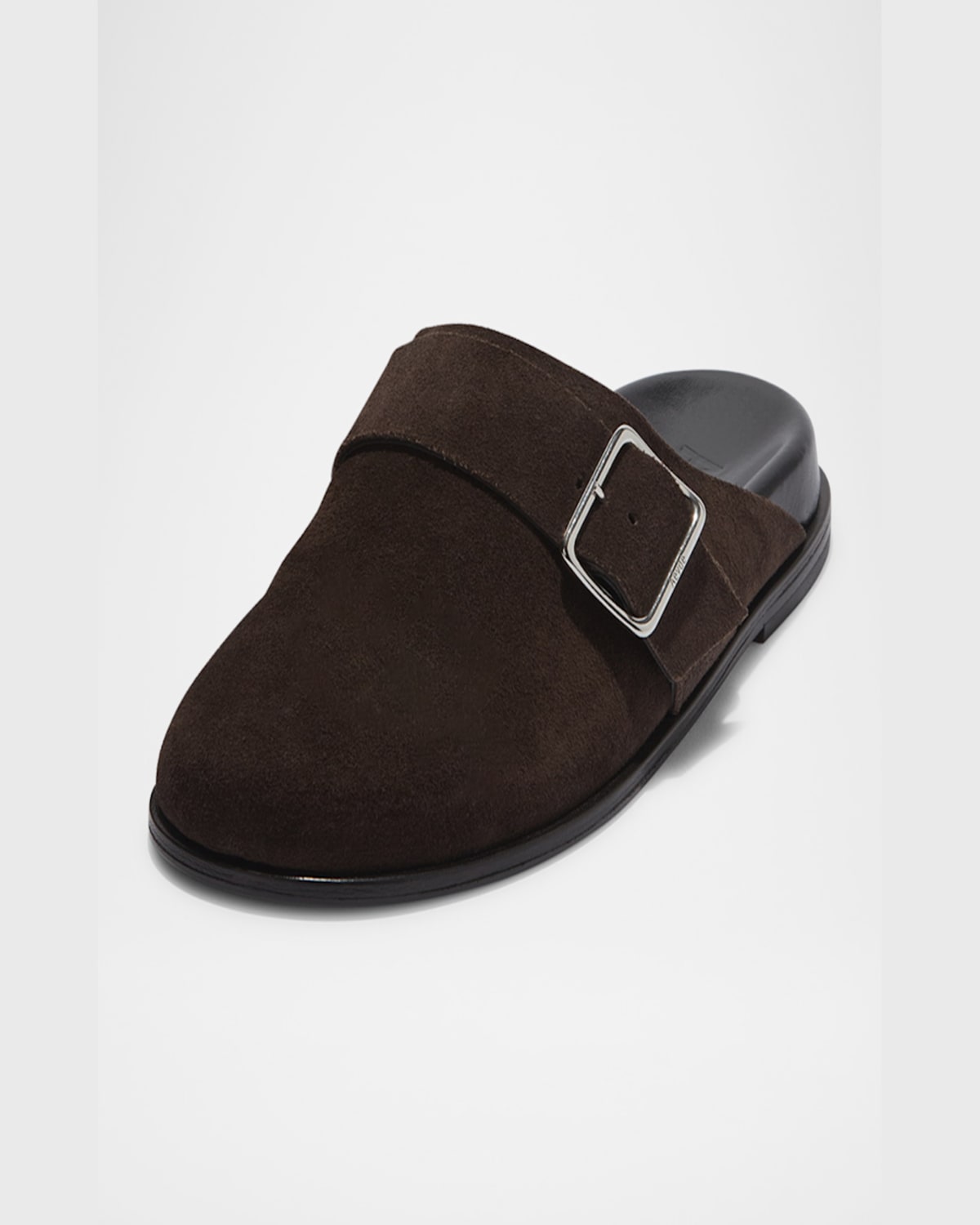 AEYDE FINJA SUEDE BUCKLE EASY MULES 
