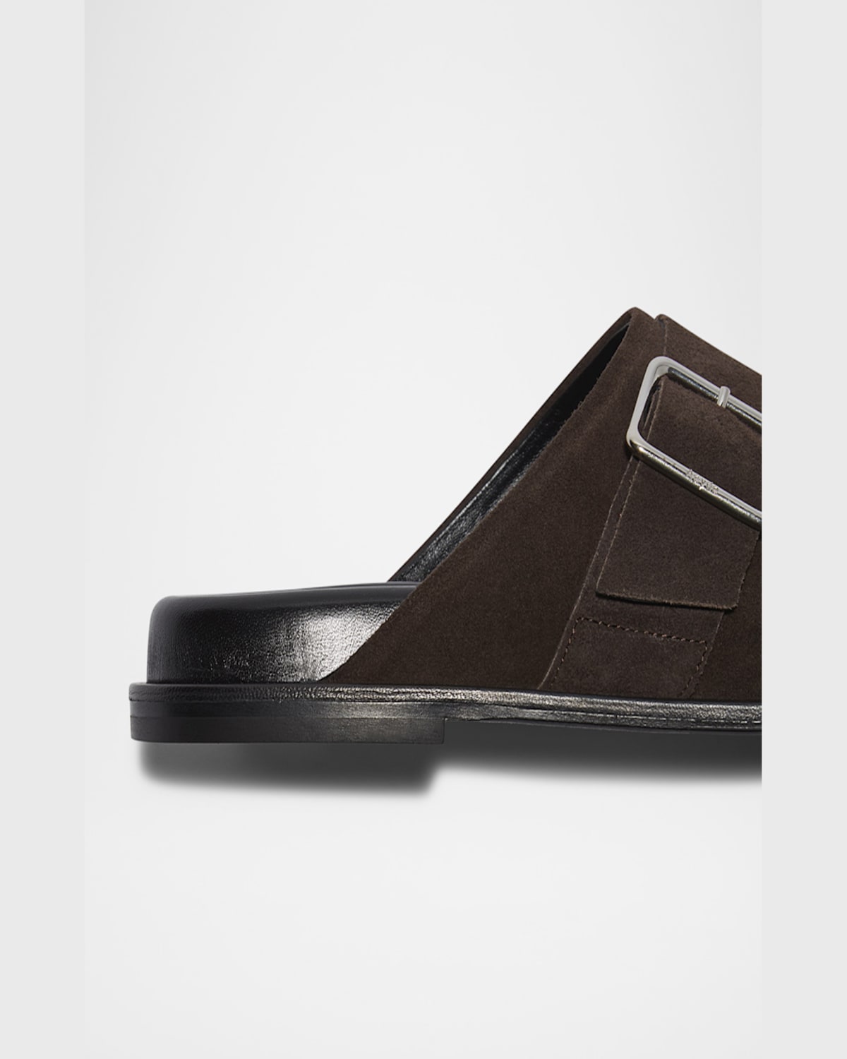 AEYDE FINJA SUEDE BUCKLE EASY MULES 