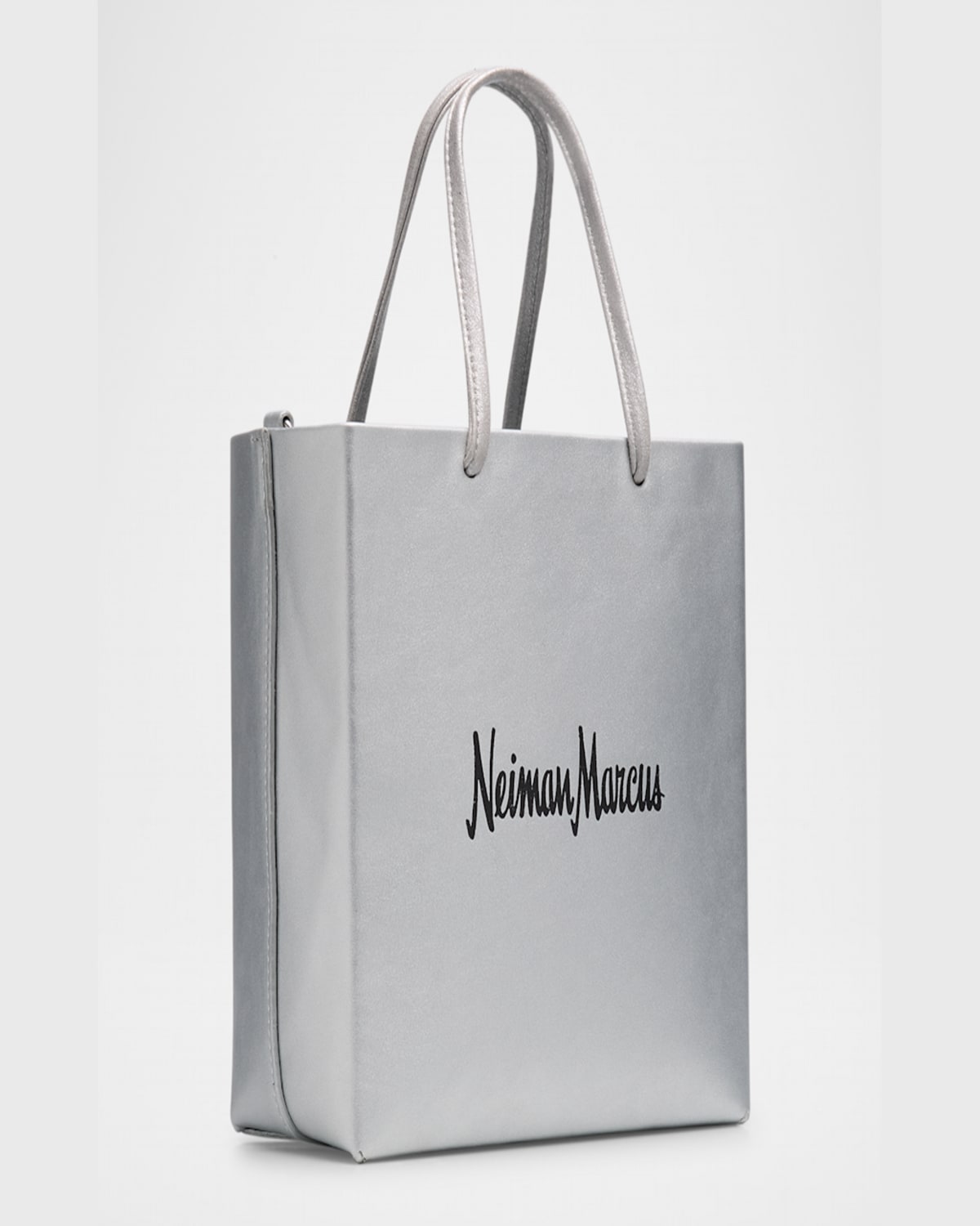 Gigi New York Neiman Marcus Metallic Vegan Leather Tote Crossbody Bag In Metallic Silver