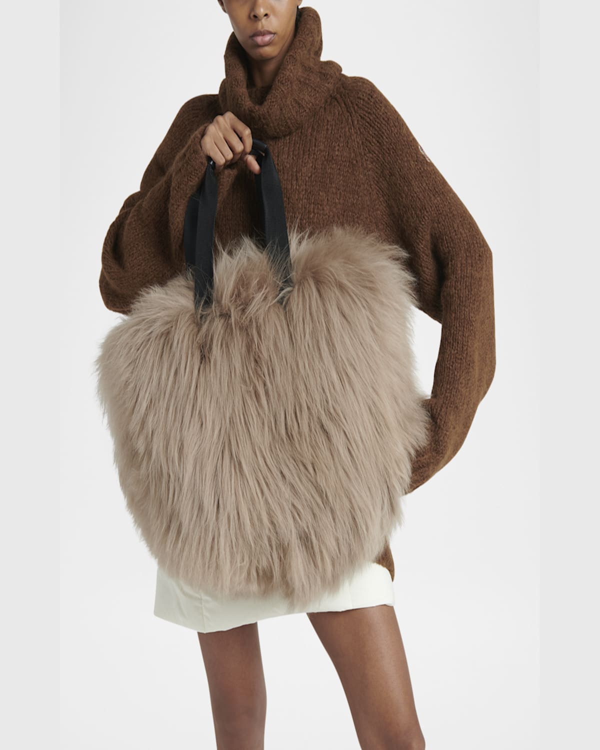 MONCLER CARADOC SHEARLING TOTE BAG 