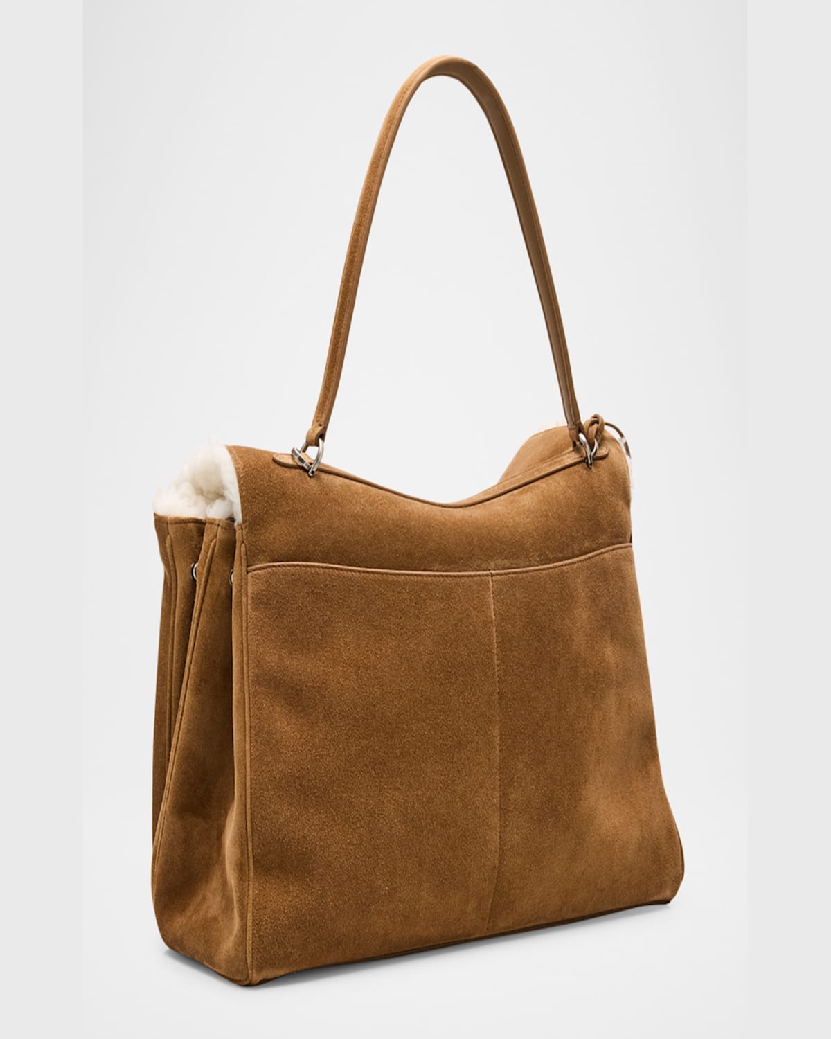 Balenciaga Womens  Rodeo Suede Top Handle Bag In 2590 Noce/white