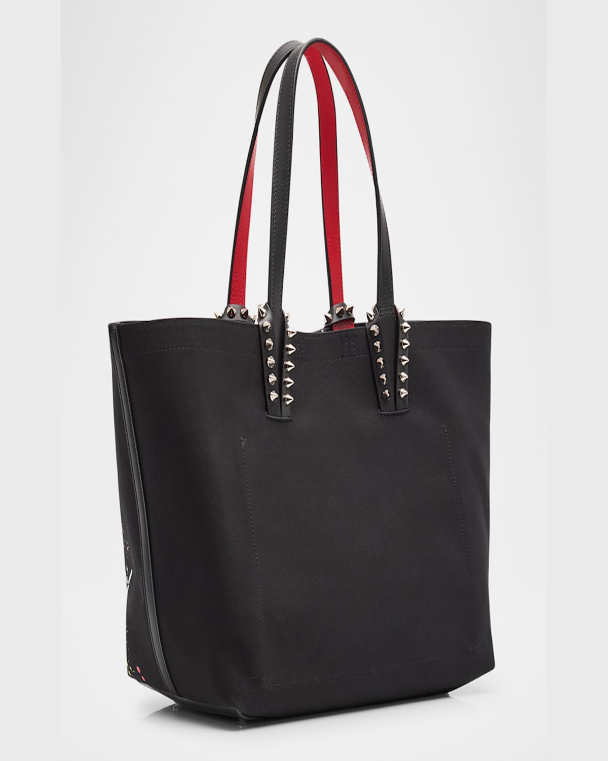 Christian Louboutin Cabata Small Beach Splash Logo Tote Bag In Black