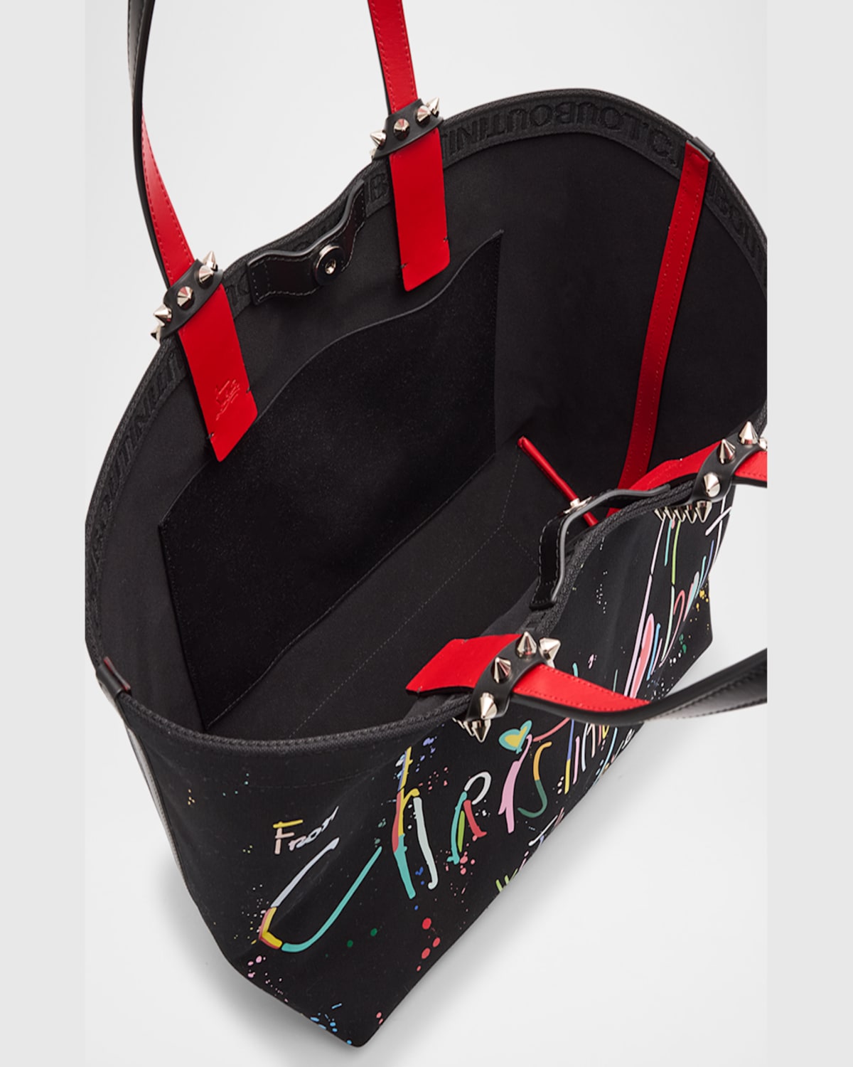 Christian Louboutin Cabata Small Beach Splash Logo Tote Bag In Black