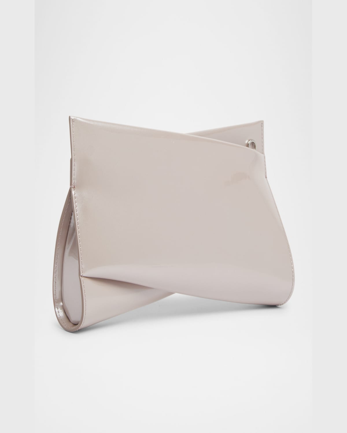 Christian Louboutin Loubitwist Small Patent Leather Clutch Bag In Vintage Rose