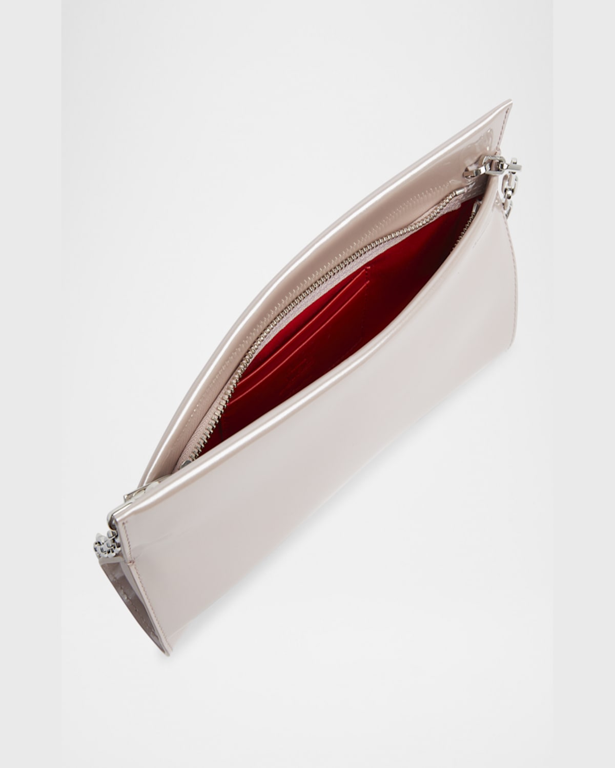 Christian Louboutin Loubitwist Small Patent Leather Clutch Bag In Vintage Rose