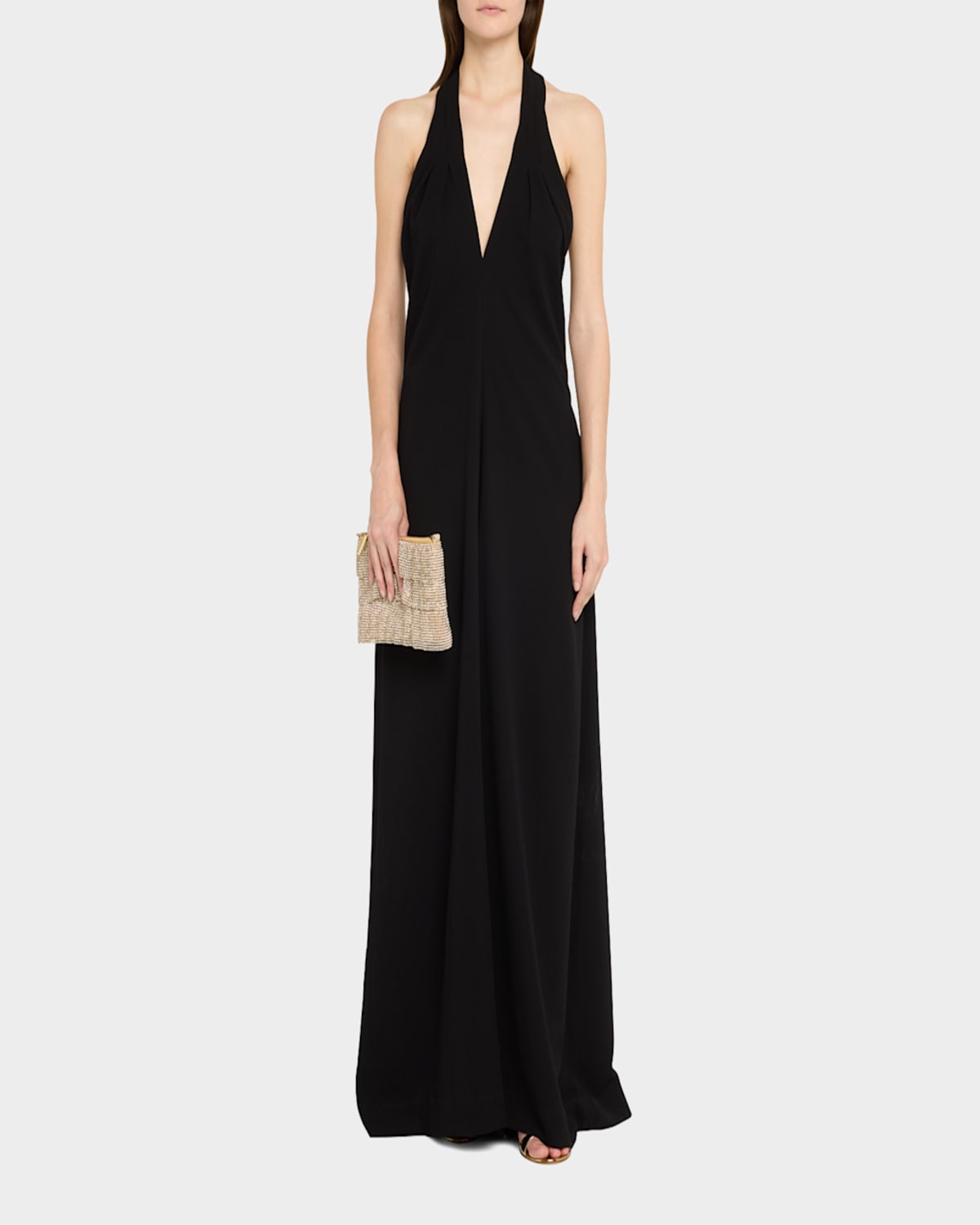 Whiting & Davis Evening Mesh Chain Shoulder Bag In Gold Crystal