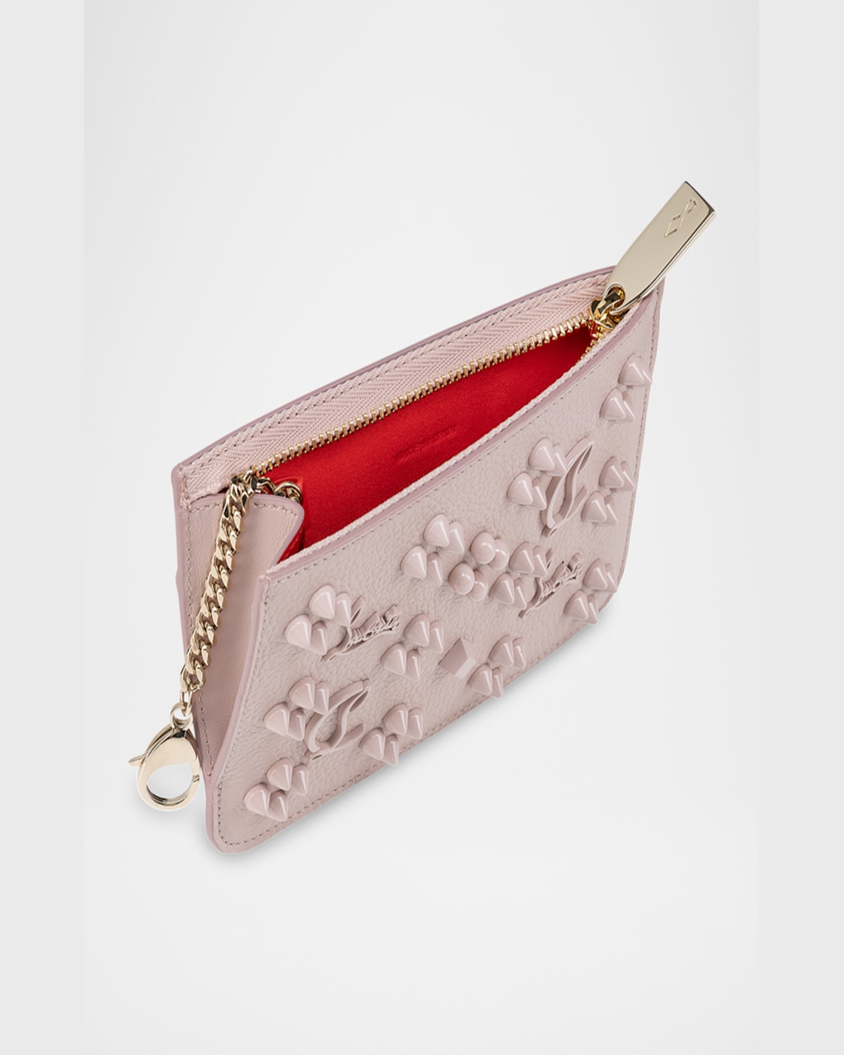 Christian Louboutin Paloma Loubinthesky Card Holder In Leather In Vintage Rose