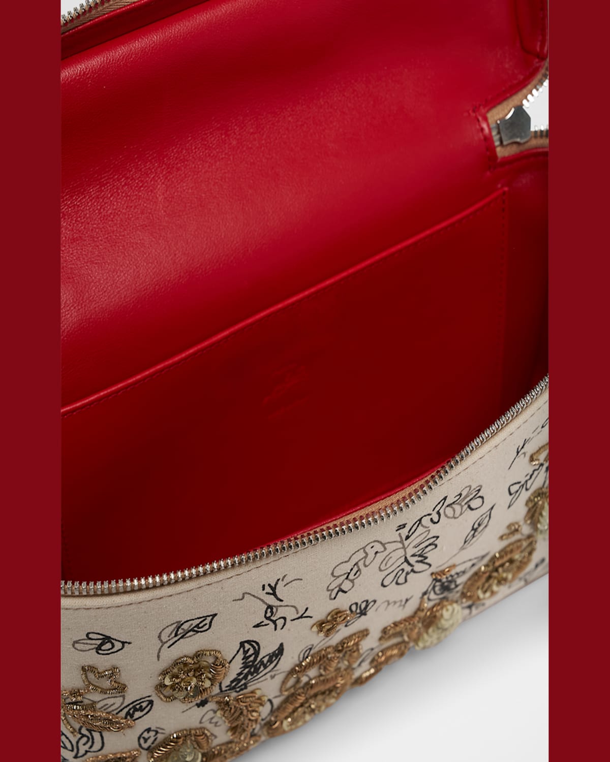 Christian Louboutin Kypipouch Floral Toile Crossbody Bag In Beige/multi