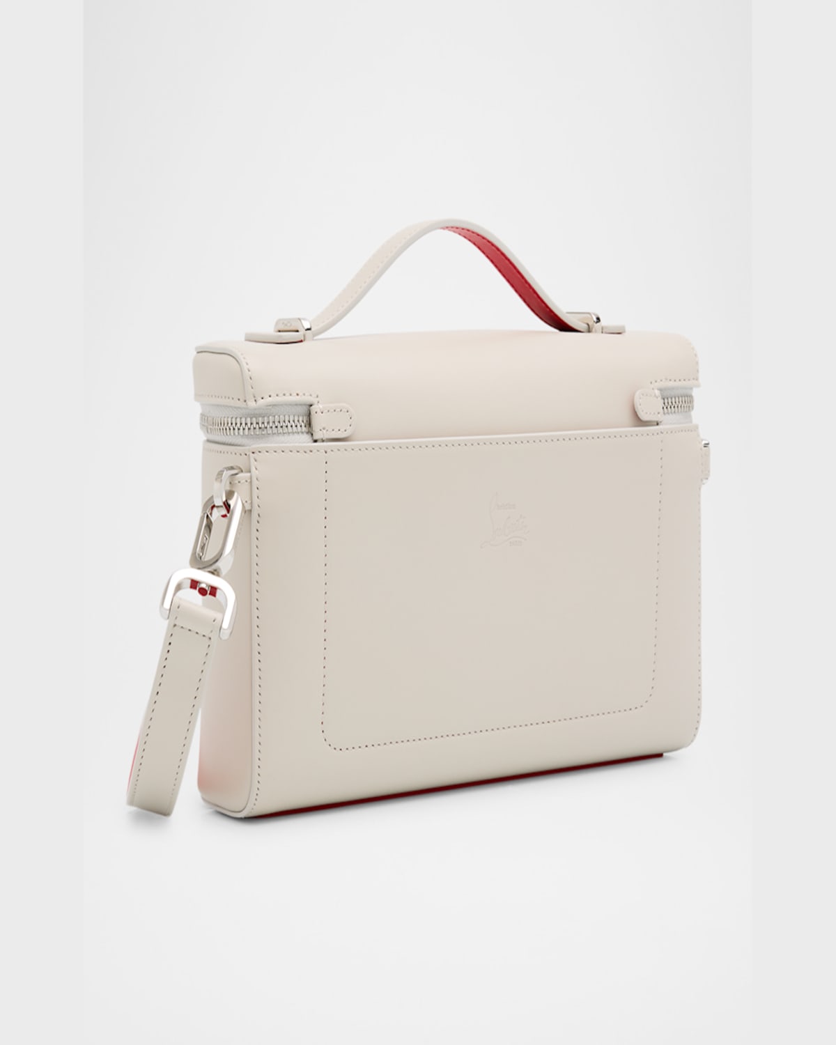 Christian Louboutin Djanis Zip Leather Crossbody Bag In Albatre