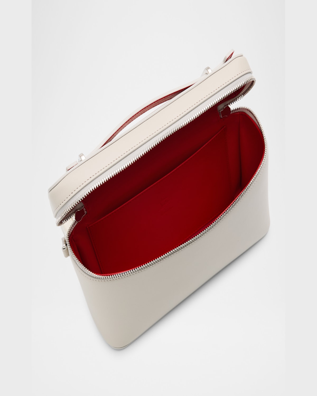 Christian Louboutin Djanis Zip Leather Crossbody Bag In Albatre