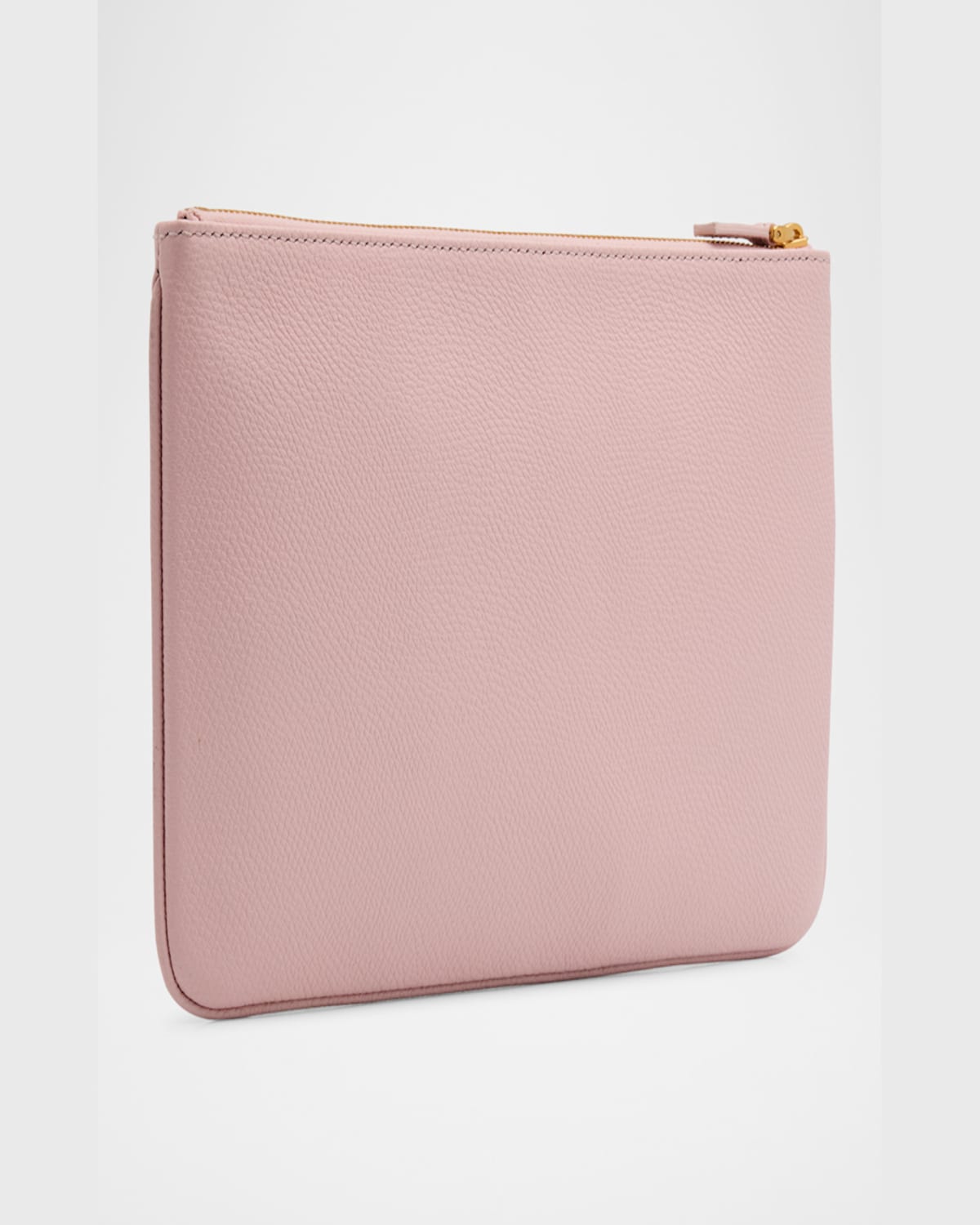 Valentino Medium Vlogo Leather Flat Pouch Bag In Rose Quartz