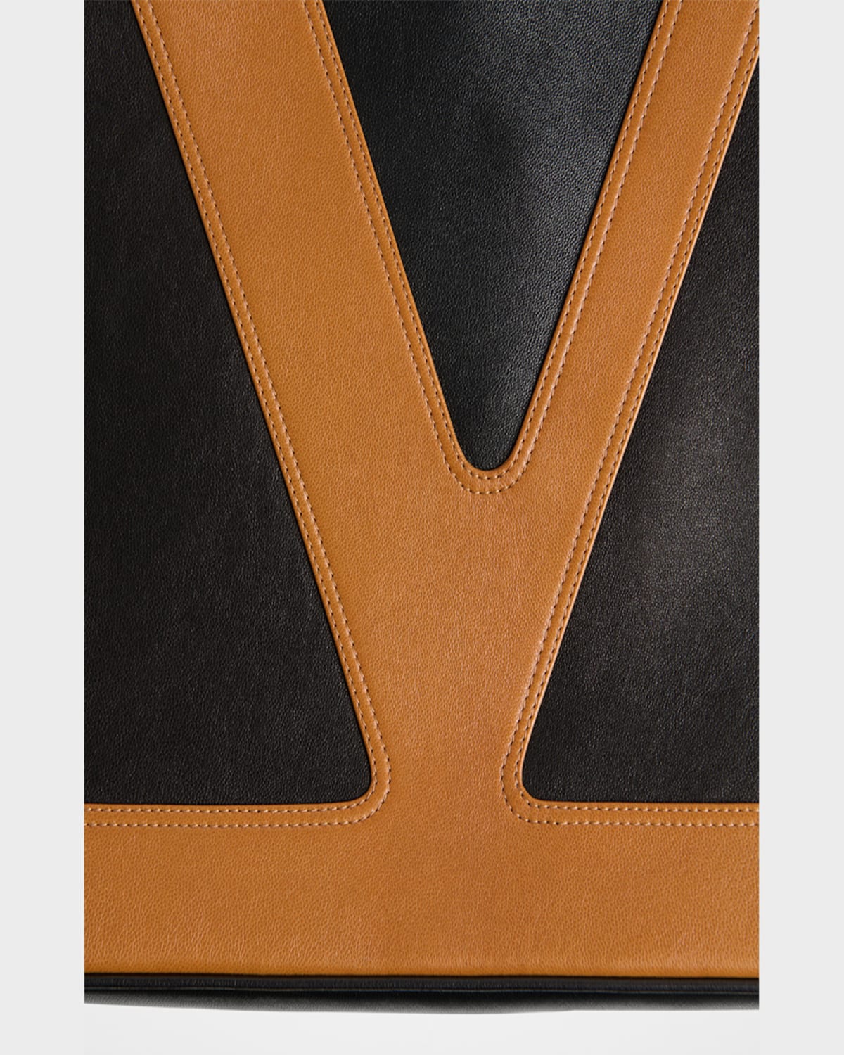 Valentino Black Nappa Leather Large Viva Superstar Shopping Bag In Nero Spice