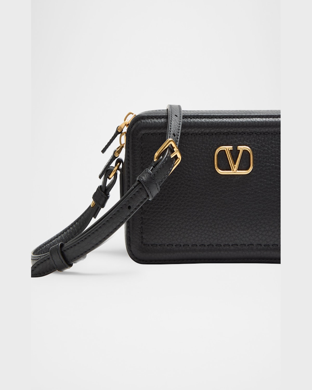 Valentino Vlogo Alltime Mini Leather Camera Bag In Nero